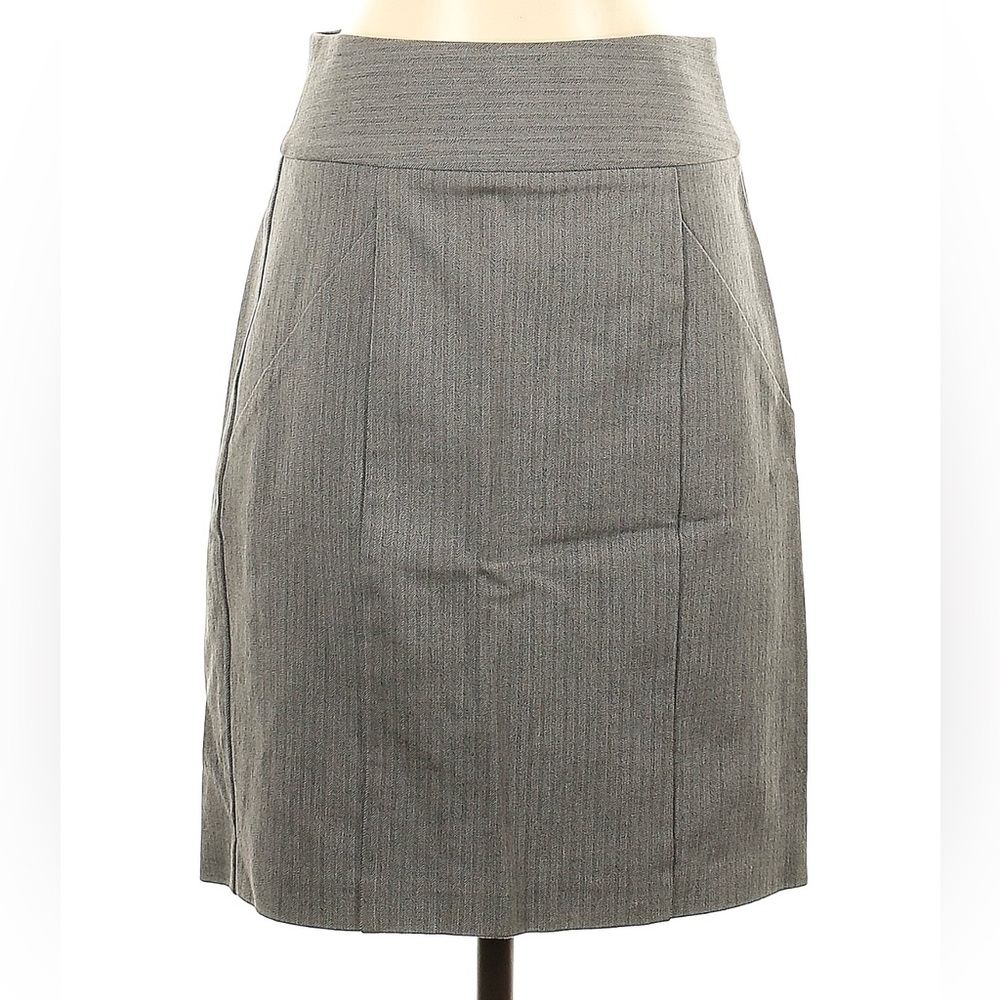 Banana Republic Taupe Brown Chevron Stretch Knee-Length Pencil Skirt Size 2
